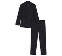BOSS Abito due pezzi slim fit in lana vergine con motivo gessato - Style H-Huge-2pcs-DB-254, 50551767 Blu scuro 50