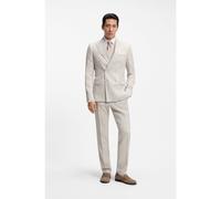 BOSS Abito due pezzi slim fit in lino a righe e mohair - Style H-Huge-2pcs-DB-254, 50561830 Grigio chiaro 54
