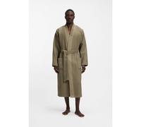 BOSS Abito lungo in misto cotone jacquard a revers con logo - Style Waffle Kimono, 50469787 Marrone chiaro S