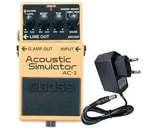 Boss AC-3 - Simulatore acustico per chitarra elettrica, con alimentatore di rete da 9 V
