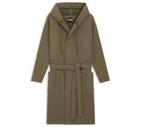 BOSS Accappatoio in jersey di cotone con cappuccio e monogramma Double B - Style EVENING Gris Bath robe S, KIM-EVENING Kaki S