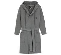 BOSS Accappatoio in jersey di cotone con cappuccio e monogramma Double B - Style EVENING Gris Bath robe S, KIM-EVENING Grigio XL