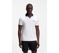 BOSS Active Polo slim fit con particolari a riga tipici del marchio - Style PL_TOC Serve 2, 50559200 Bianco L