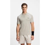 BOSS Active Polo slim fit in tessuto elasticizzato ad asciugatura rapida - Style PL_TOC Spin CB, 50554552 Beige chiaro XXXL