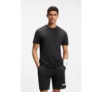 BOSS Active T-shirt slim fit ad asciugatura rapida con dettagli riflettenti - Style TS_Active Push, 50554404 Nero S
