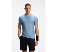 BOSS Active T-shirt slim fit con righe jacquard e logo stampato - Style TS_TOC Serve 1, 50559199 Celeste XXL