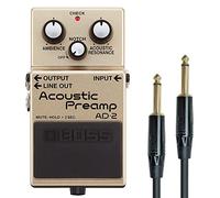 Boss AD-2 Acoustic Preamp - Dispositivo a pedale per chitarra acustica + cavo jack Keepdrum