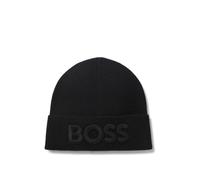 BOSS Berretto in misto lana con logo ricamato - Style Afox_R, 50522449 Nero pz.