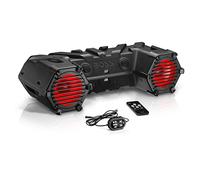 BOSS Audio Systems ATV95LRGB ATV UTV Weatherproof Sound System - 8 Inch Speakers, 1.5 Inch Tweeters, Amplified, Bluetooth Remote, LED Light Bar, Storage Compartment, Easy Installation for 12V Vehicles