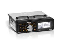 BOSS Audio Systems BEHDIN98, ricevitore Bluetooth amplificato Harley Davidson, compatibile direttamente Electra Glide e Road Glide, LCD monocromatico da 3", pannello impermeabile IPX6 e telaio IPX4