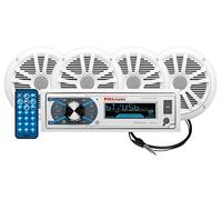 Boss Audio Systems MCK632WB.64 Marine Stereo Package - Bluetooth, - No CD Dvd MP3 USB WMA AM FM Radio, 6.5 inch Speakers, Antenna, Weatherproof