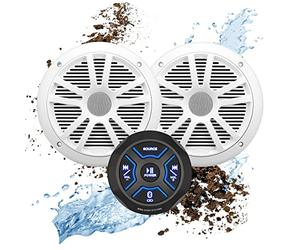 BOSS Audio Systems MG150W.6 Marine Boat Stereo Sound System - Amplificatore 2 Canali, IPX6 Resistente, Bluetooth, USB, Senza Lettore CD