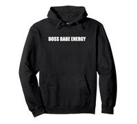 Boss Babe Energia Felpa con Cappuccio, Unisex per Adulti, Nero, S