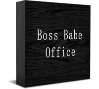 Boss Babe - Targa decorativa in legno, per ufficio, casa, ufficio, scrivania, accessorio decorativo per scrivania, targa in legno, per mensola TV da 12,7 x 12,7 cm