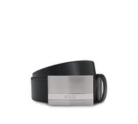BOSS Cintura in pelle italiana con fibbia con placchetta con logo inciso - Style Baxton_Sz35, 50480955 Nero 90