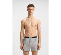 BOSS Bermuda del pigiama in cotone con elastico in vita con logo in confezione da due - Style 2P Boxer Shorts EW, 50545913 Nero / Grigio XXL