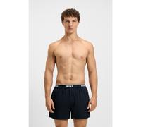 BOSS Bermuda del pigiama in cotone con elastico in vita con logo in confezione da due - Style 2P Boxer Shorts EW, 50545913 Nero / Rosso S