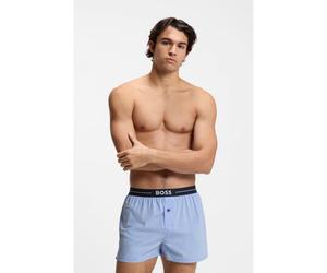 BOSS Bermuda del pigiama in cotone con elastico in vita con logo in confezione da due - Style NOS Boxer EW 2P, 50480056 Celeste M