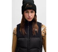BOSS Berretto a coste da equitazione con logo ricamato - Style BEANIE HIGH CUFF BLACK, B6U1603 Nero pz.