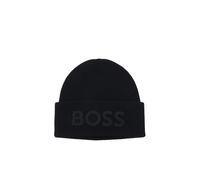 BOSS Berretto in misto lana con logo ricamato - Style Afox_R, 50522449 Nero pz.