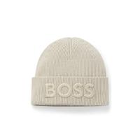 BOSS Berretto in misto lana con logo ricamato - Style Afox_R, 50522449 Beige chiaro pz.