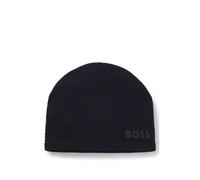 BOSS Berretto in misto lana con logo stampato in gomma - Style Afleece_Beanie X, 50552125 Blu scuro pz.