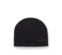 BOSS Berretto in misto lana con logo stampato in gomma - Style Afleece_Beanie X, 50552125 Nero pz.