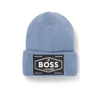 BOSS Berretto per bambini con fodera in pelliccia sintetica e targhetta con logo - Style J51567/049T2, J51567 Blu 58