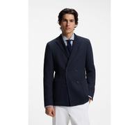 BOSS Blazer doppiopetto slim fit in cotone a motivi - Style C-Hanry-J-DB-263, 50567551 Blu scuro 48