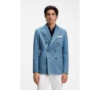 BOSS Blazer in cotone italiano con revers a punta - Style C-Hanry-DB-W-263F, 50566773 Celeste 50