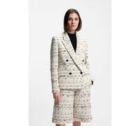 BOSS Blazer regular fit in tweed di misto cotone a righe - Style Jaleto9, 50553674 Beige a motivi 42