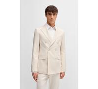 BOSS Blazer slim fit in seta e cashmere a motivi - Style L-Heston-DB-242, 50533726 Bianco 54