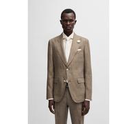 BOSS Blazer slim fit in tela di lino - Style C-Huge-Peak-252, 50540516 Marrone scuro 56
