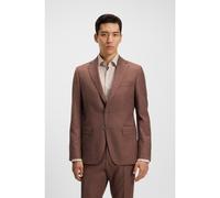 BOSS Blazer slim fit in tessuto elasticizzato con motivo - Style H-Hutson-251, 50545884 Marrone 46