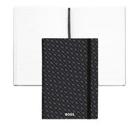 BOSS Taccuino A5 grigio con motivo con monogrammi - Style Notebook A5 Monogram Grey Lined, 58218944 Nero pz.