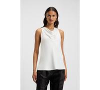 BOSS Blusa senza maniche in satin con scollatura drappeggiata - Style BOUANA, 50546776 Bianco 38