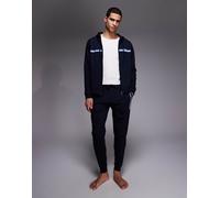 BOSS Bodywear - Authentic - Joggers da casa blu navy a righe con logo XL