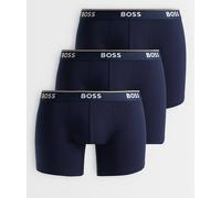 Boss Bodywear confezione da 3 boxer aderenti con elastico in vita con logo Power neri-Blu W33