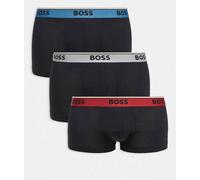 BOSS Bodywear - Confezione da 3 boxer aderenti neri con fascia in vita a contrasto-Nero S