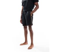 BOSS Bodywear - Iconic - Pantaloncini in jersey neri con righe laterali in coordinato-Nero XL