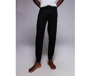 BOSS Bodywear - Joggers da casa neri a nido d'ape con fondo elasticizzato-Nero L