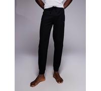 BOSS Bodywear - Joggers da casa neri a nido d'ape con fondo elasticizzato-Nero M