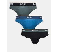 BOSS Bodywear - Power - Confezione da 3 slip color nero, grigio e blu-Multicolore S