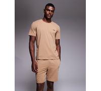 BOSS Bodywear - T-shirt color cuoio da casa in coordinato-Marrone S