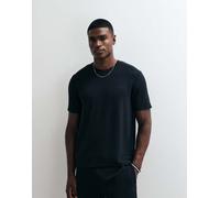 BOSS Bodywear - T-shirt nera a coste con logo sul petto in coordinato-Nero S