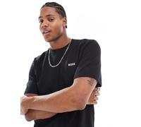 BOSS Bodywear - T-shirt nera lavorata a nido d'ape in coordinato-Nero S