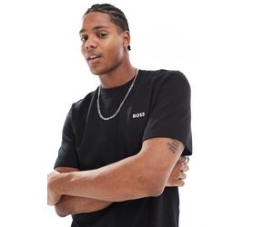 BOSS Bodywear - T-shirt nera lavorata a nido d'ape in coordinato-Nero S