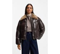 BOSS Bomber in similpelle con colletto in peluche - Style Pecool, 50567429 Marrone 42