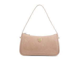 BOSS Borsa a spalla in pelle scamosciata con monogramma Double B metallizzato - Style BOSS BEYOND S SH.B U, 50563360 Rosso scuro pz.
