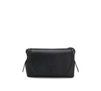 BOSS Borsa a tracolla in similpelle martellata con monogramma Double B - Style Anett Flap Crossbody, 50567599 Nero pz.